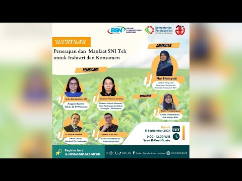 https://www.youtube.com/watch?v=JLQvldTnb0YPenerapan dan Manfaat SNI Teh untuk Industri dan Konsumen