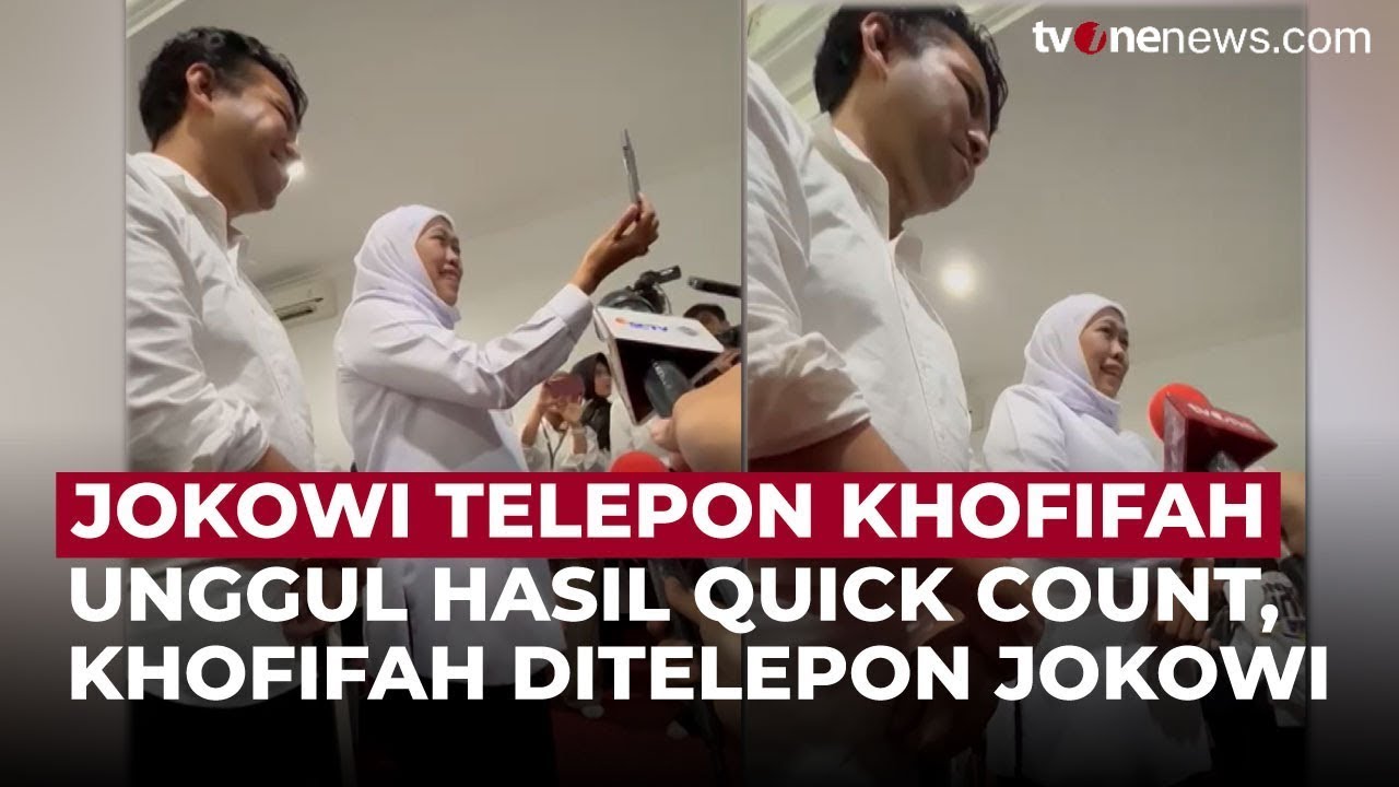 Momen Jokowi Ucapkan Selamat ke Khofifah usai Unggul di Quick Count | OneNews Update