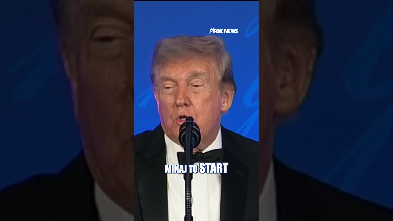 WATCH: President Trump makes a joke about Nicki Minaj ‘getting down’ at the WHCA Dinner #shorts