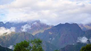Timelapse of Andes Mountain Range View from Wiñay Wayna