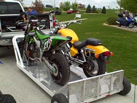 Unloading 2 Motorcycles with your Elevation Trailer - YouTube