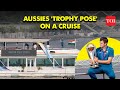 Australian Captain Pat Cummins Poses with ICC World Cup Trophy on Sabarmati River Cruise