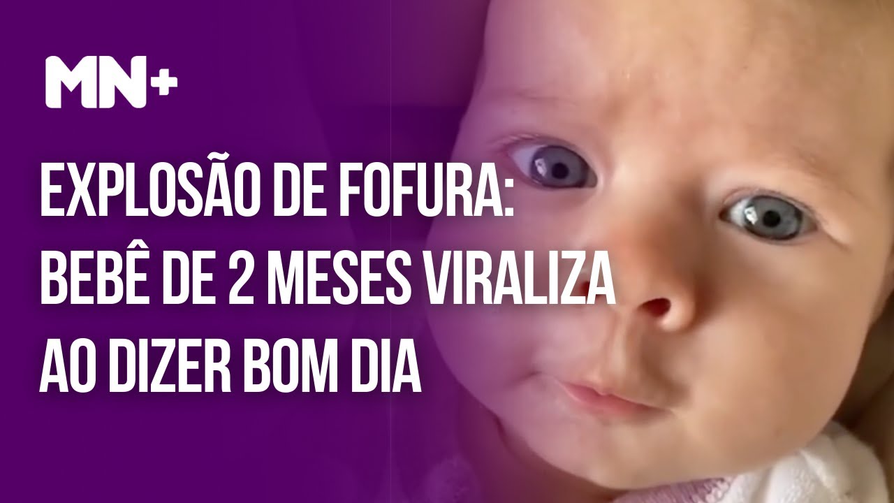 Explosão de fofura bebê de 2 meses viraliza ao dizer bom dia