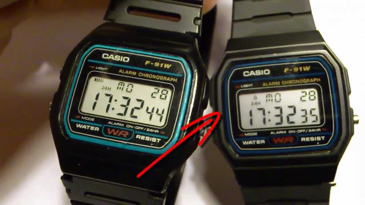 casio f91w fake vs real