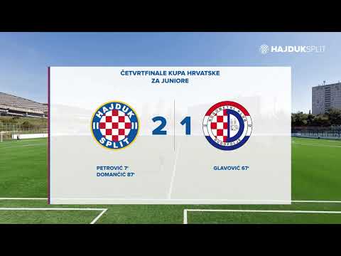[SAŽETAK] Četvrtfinale Hrvatskog kupa za juniore: Hajduk - Dugopolje 2:1
