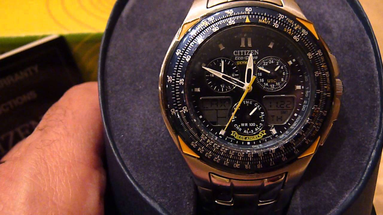 citizen eco drive blue angels set time