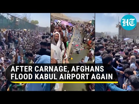 Day after ISIS-K terror, Afghans throng Kabul airport again Day after ISIS-K terror, Afghans throng Kabul airport again