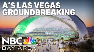 A's, Las Vegas officials hold groundbreaking on new ballpark