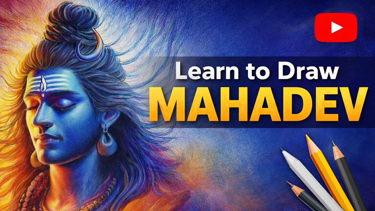 🔱 Mahadev Drawing with Color Pencil | ⚜️ Lord Shiva Drawing with Color Pencil | Shivratri Drawing