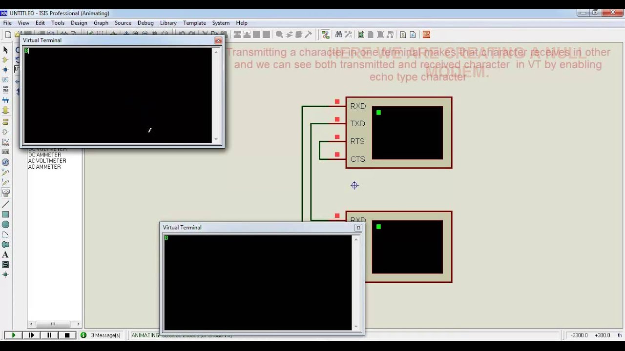 How To Use Virtual Terminal In Proteus Youtube 