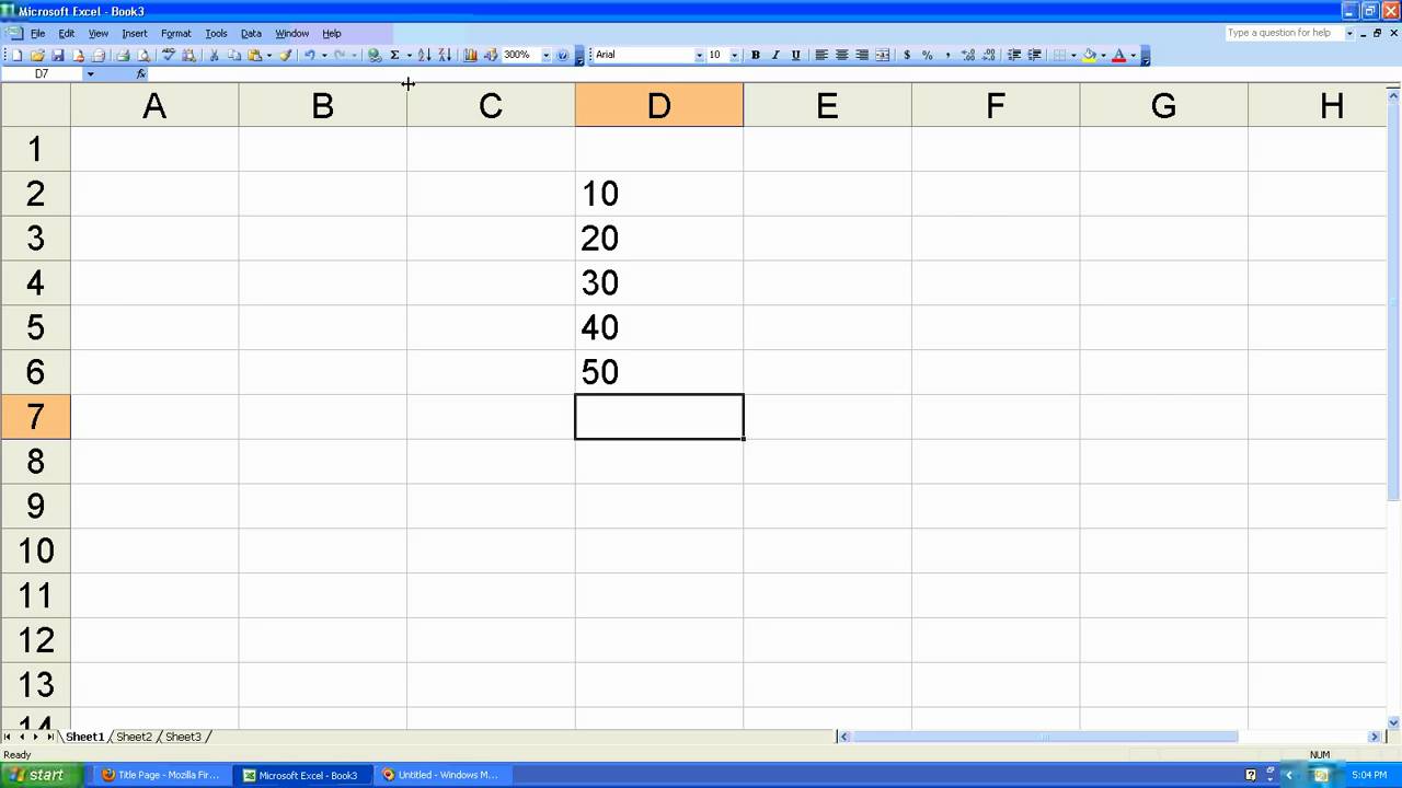 How to use auto sum in excel 2003 youtube