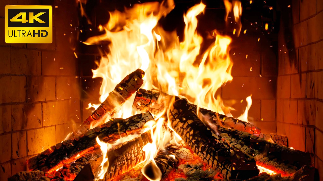🔥 Warm Crackling Fireplace: Soft Burning Logs and Natural Fire Sounds for Slow Evenings at Home