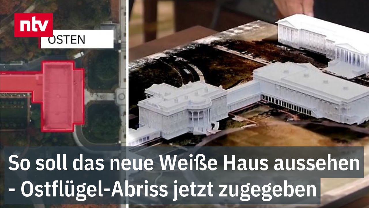 Trump zeigt Modell: So soll das neue Weiße Haus aussehen - Ostflügel-Abriss jetzt zugegeben