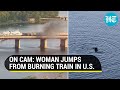 Boston train on fire: Passengers exit from windows, woman jumps into U.S. river -Viral video
