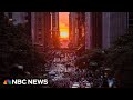 Watch: Manhattanhenge lights up New York City