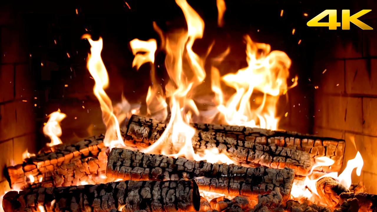 🔥 Fireplace Nights (NO MUSIC) with Christmas Atmosphere with Crackling Fire for Quiet Winter Days