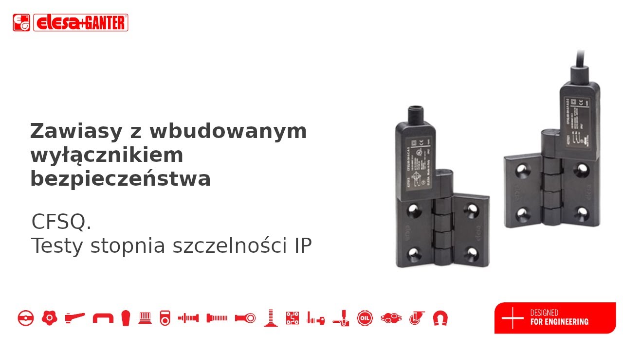 Zawiasy z wbudowanym czujnikiem otwarcia - CFSQ. (Testy stopnia szczelności IP) video