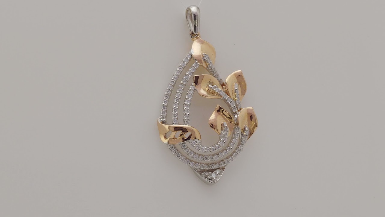 Leafy Spiral Diamond Pendant