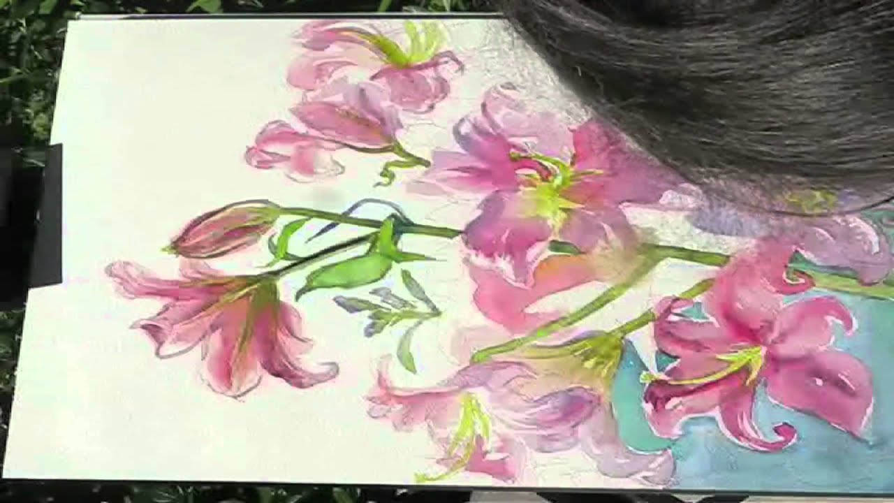 Watercolor Demonstration - Lilies Part 2 by Kris Wiltse - YouTube