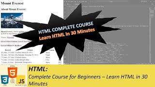 HTML: Complete Course for Beginners â€“ Learn HTML in 30 Minutes