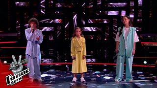 Даниил Аникин, Ева Левчук и Мария Романова. «Time After Time» — Поединки — Голос.Дети — Сезон 9