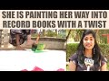 Hyderabad girl is painting her way into record books with a twist, watch video