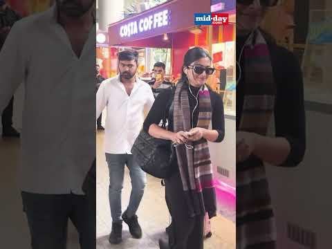 Rashmika Mandanna looked stunning in an allblack outfit at Mumbai Airport