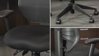 basyx® by HON® Ergonomic Executive Chair with Mesh Back - Fabric - High Back - Black