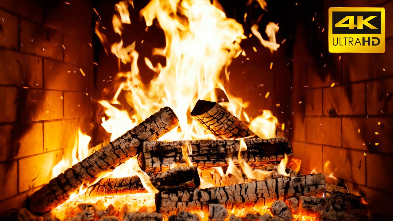 🔥 Relaxing Fireplace Ambience for Winter Nights with Cozy Burning Logs and Fire Sounds for Sleep
