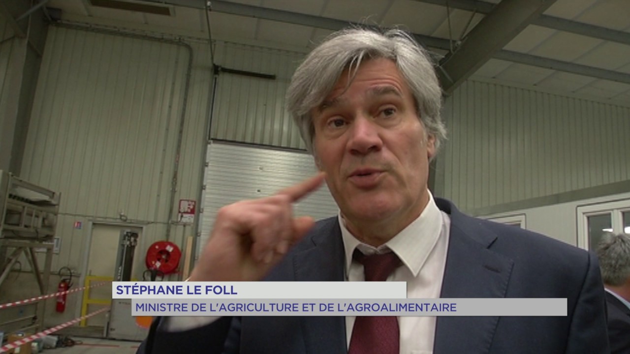 Les Mureaux : Stéphane Le Foll en visite à la première légumerie bio d’Ile-de-France