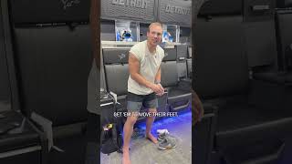 The guys showed us their best stepback jumpers 🏀 | Detroit #Lions #shorts