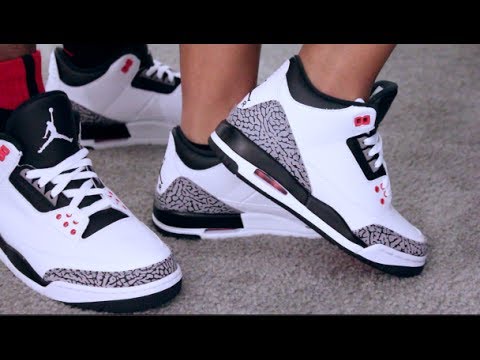 jordan retro 3 on feet