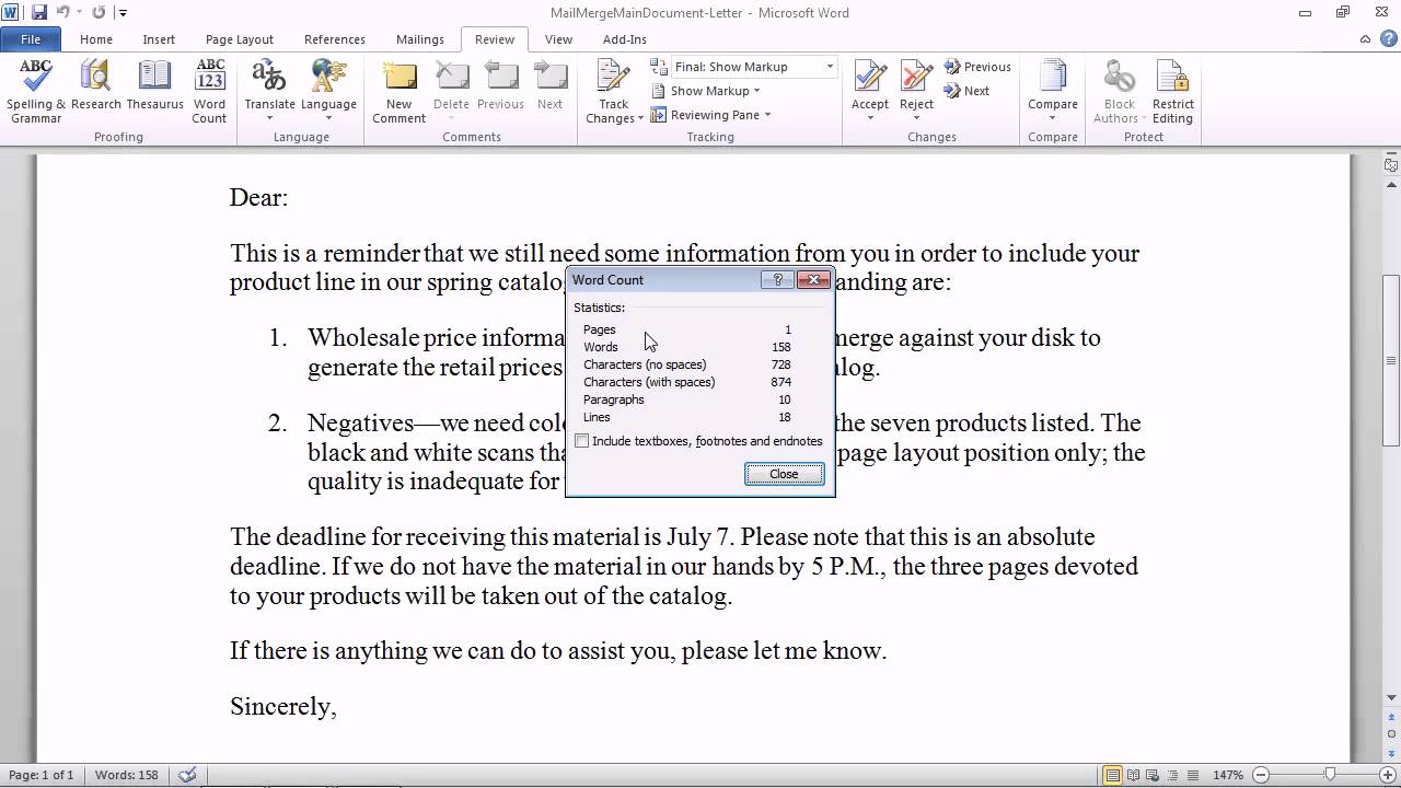 Word 2010 check a document s character and work count with enhanced 