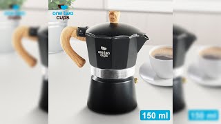 Pratinjau video produk One Two Cups Moka Pot Espresso Coffee Maker Stovetop 3 Cup 150ml - PL-315