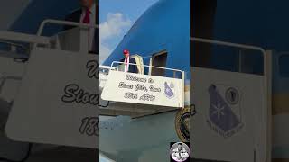 President Donald J Trump departing Air Force One tonight in Des Moines 🫡 #donaldtrump #trumpnews