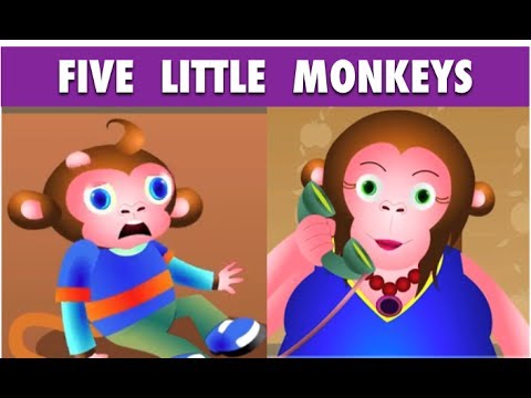 Five Little Monkeys Jumping on the Bed Nursery Rhyme - Cartoon Rhymes ...