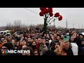 Thousands attend Alexei Navalny funeral as Russian police monitor closely