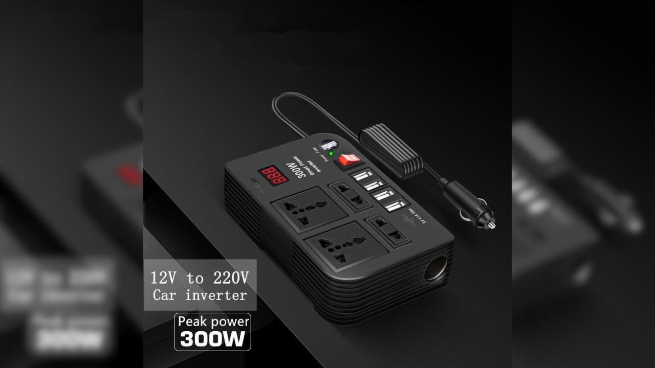OTOHEROES Car Power Inverter Mobil DC 12V to AC 220V 300W 4 USB Port - E8982 Pratinjau video produk OTOHEROES Car Power Inverter Mobil DC 12V to AC 220V 300W 4 USB Port - E8982