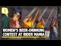 Watch: Woman Go Head-to-Head in Beer Drinking Contest