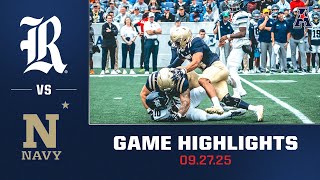 Rice vs Navy Football Highlights Sept. 27, 2025