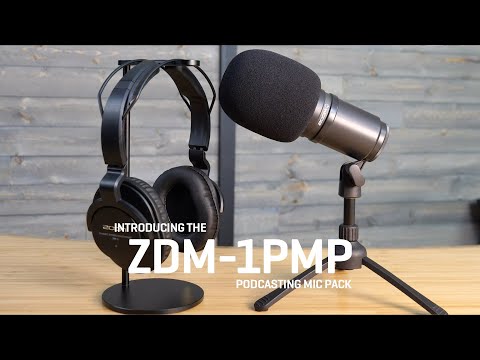 video Zoom ZDM-1 Podcast Mic Pack with Headphones, Windscreen, XLR, and Tabletop Stand