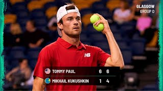 Group stage of the Davis Cup final - Kazakhstan vs USA: Match highlights Mikhail Kukushkin vs Tommy Paul