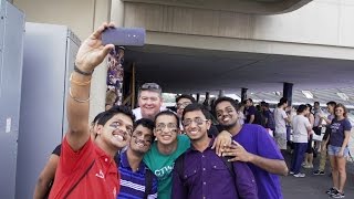 The 2015 Rice Owls football team welcomes international students to campus