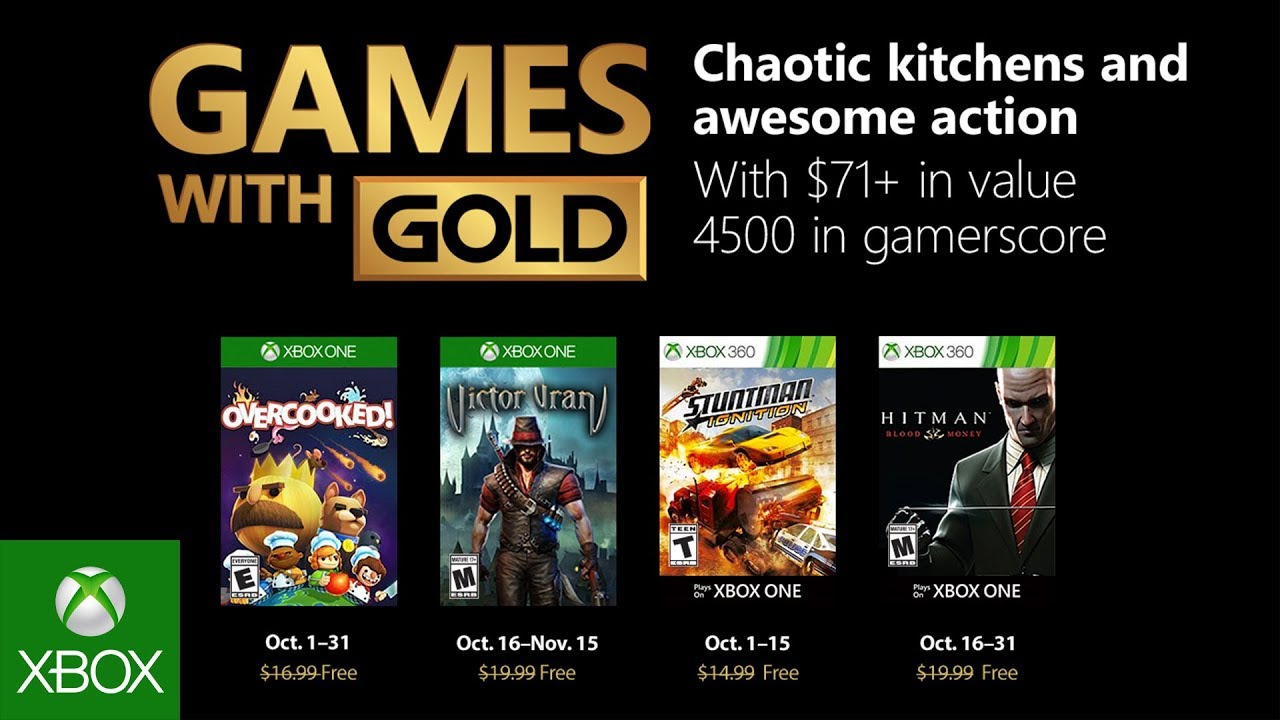Xbox cooking up more free Games with Gold for October