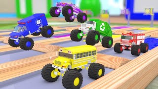 Learn Colors with  Monster Truck Racing for Toddlers to Learn the Colors and have Fun