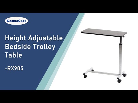 video KosmoCare Height Adjustable Bedside Trolley Table