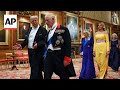 King Charles III and Trump walk side by side ahead of state banquet