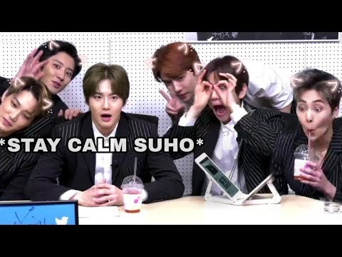 EXO IS BACK SWEETIES and Suho is tryING HIS BEST