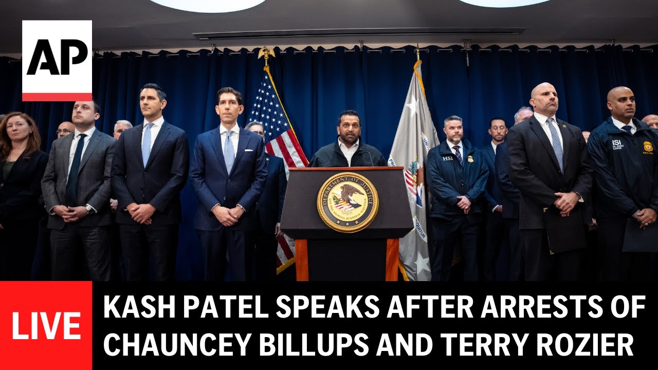 LIVE: Kash Patel holds briefing after arrests of NBA coach and player