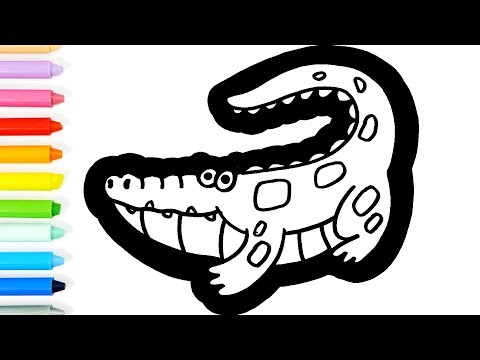 Learn colors while coloring Crocodile Turtle and Birds drawing for Kids Toddlers Кис Кис Knc Knc